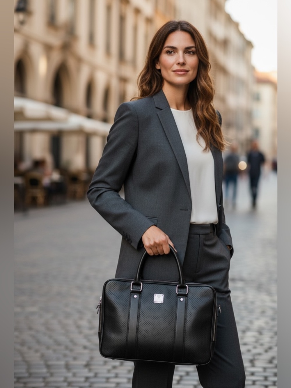 MCM Documents Portfolio laptop Handbag Black